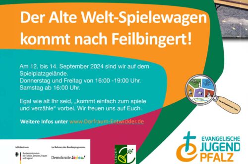 Der Alte-Welt-Spielewagen kommt nach Feilbingert