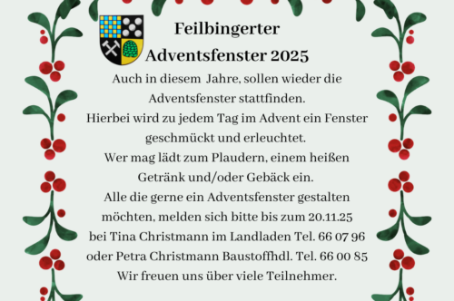 Adventsfenster Feilbingert 2025