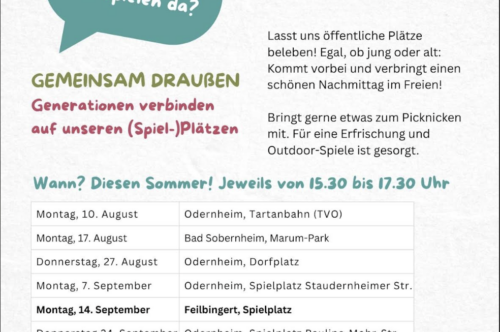 Gemeinsam draußen! Ab 10.08.2026