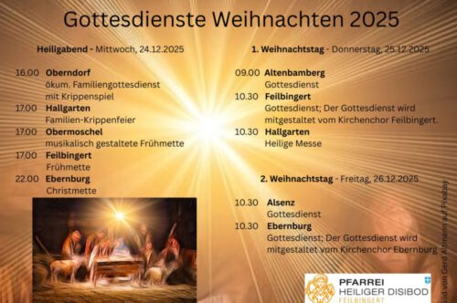 Gottesdienste an Weihnachten 2025